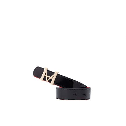 Casual Belt Monograma Double Face Nero Rosso