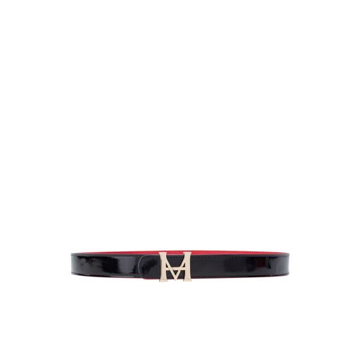 Casual Belt Monograma Double Face Nero Rosso