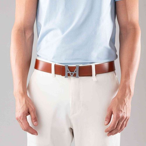 Casual Belt Monograma Double Sided Negro Caramelo