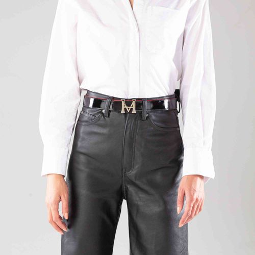 Belt Monograma Double Face Nero Rosso Charol