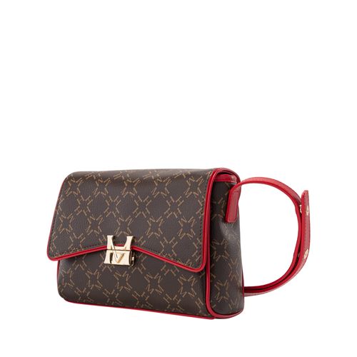 Crossbody Bag With Cover Alma Café Rojo Primario Básico