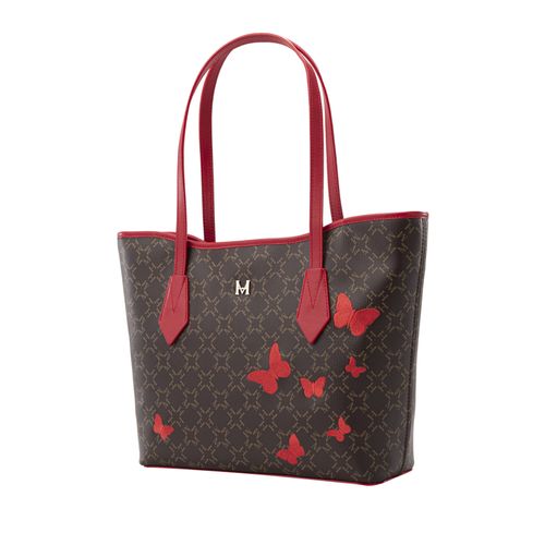 Tote Bag Medium Alas Café Rojo Primario Mariposas