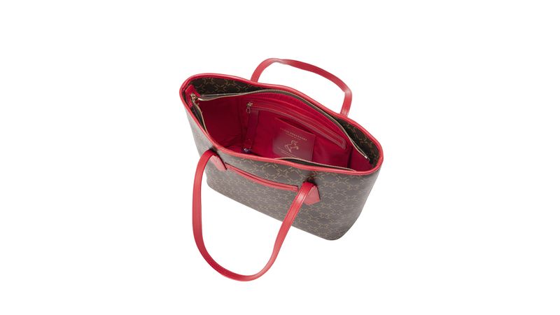 Tote Bag Medium Alas Café Rojo Mariposas - Mario Hernández