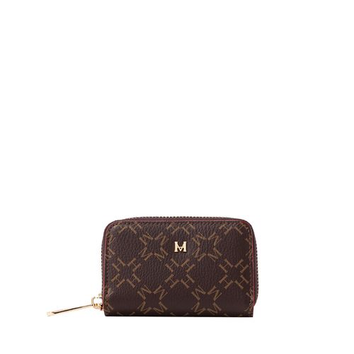 Coin Purse Key Chain Zip Mps Cafe Rojo Primario Básico