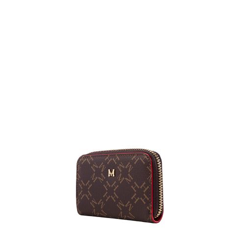 Coin Purse Key Chain Zip Mps Cafe Rojo Primario Básico