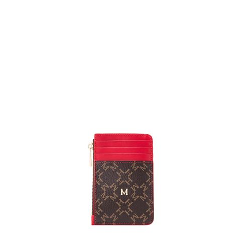 Card Holder 8 Cards With Zip Café Rojo Primario Básico
