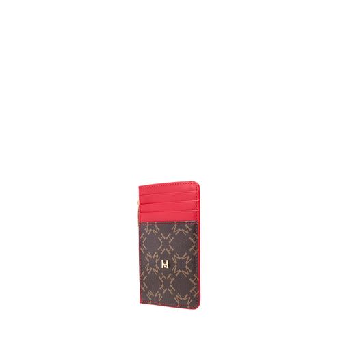 Card Holder 8 Cards With Zip Café Rojo Primario Básico