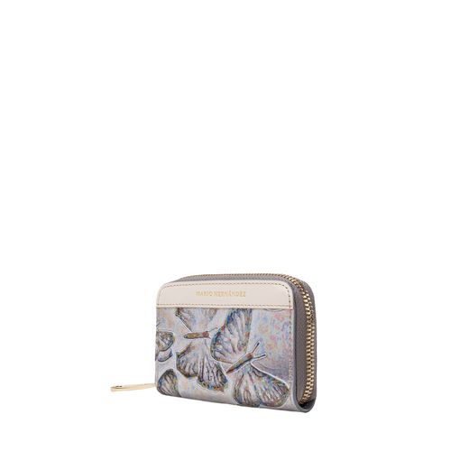 Coin Purse Key Chain Zip Mps Gris Mariposas