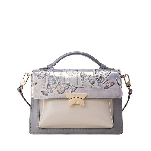 Crossbody Bag Lucia With Handle Gris Mariposas