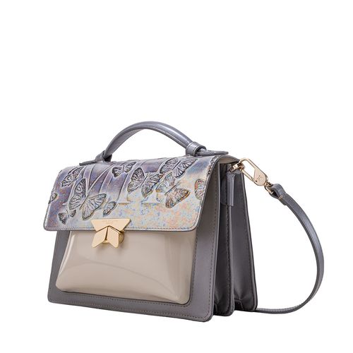 Crossbody Bag Lucia With Handle Gris Mariposas