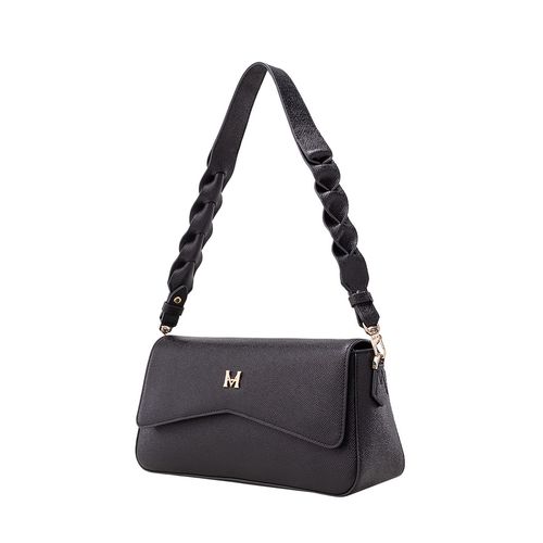 Crossbody Bag Big Alma Braided Negro Solon Hernández