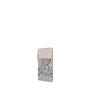 Card Holder 8 Card With Zip Gris Mariposas