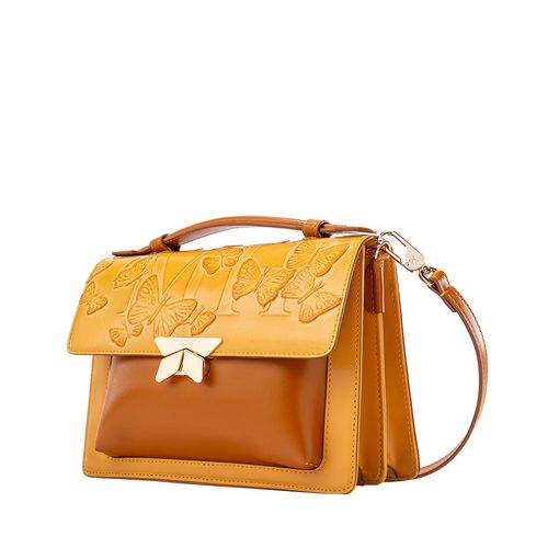 Crossbody Bag Lucia Medium With Handle Dijon Mariposas