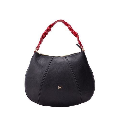 Woven hobo bag Negro Rojo Solon Hernández