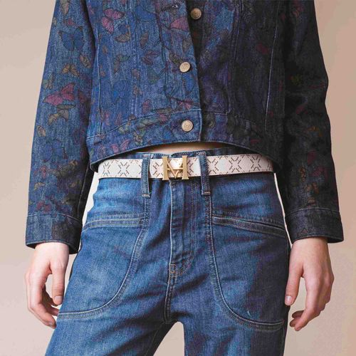 Casual Belt Monograma Double Face Primario Café Beige Size S