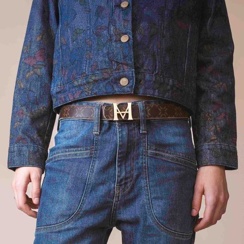 Casual Belt Monograma Double Face Primario Café Beige Size S