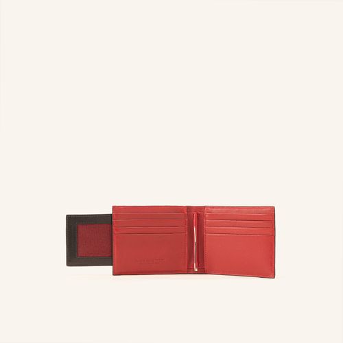 Money Clip With Removable Cardholder Negro Rojo Castellano