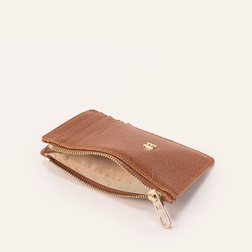 Card Holder 8 Cards With Zip Castaño Sur