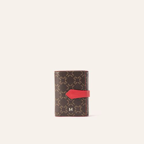 Wallet Tamara Medium Cafe Rojo Primario Básico