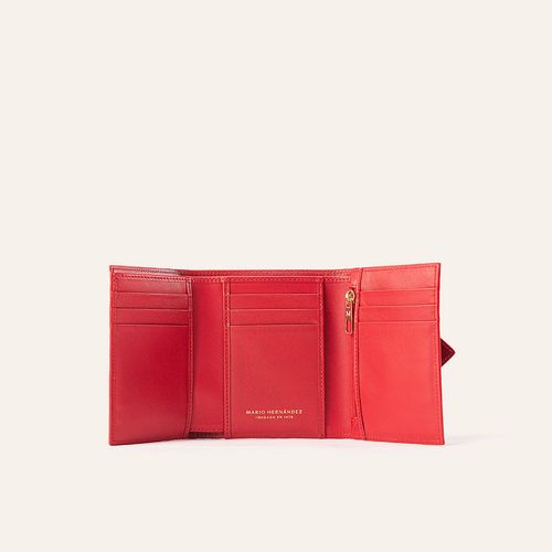 Wallet Tamara Medium Cafe Rojo Primario Básico