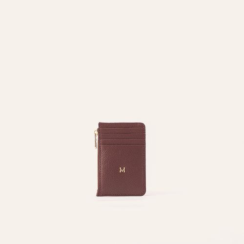 Card Holder 8 Cards With Zip Borgoña Sur