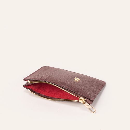 Card Holder 8 Cards With Zip Borgoña Sur