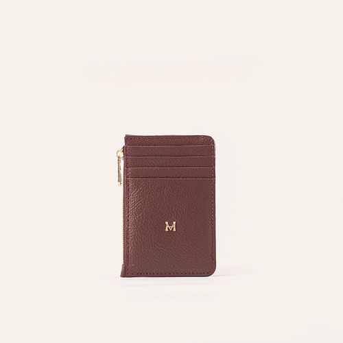 Card Holder 8 Cards With Zip Borgoña Sur