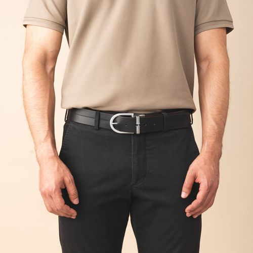 Belt Casual Sahara Monograma Negro Café Lt