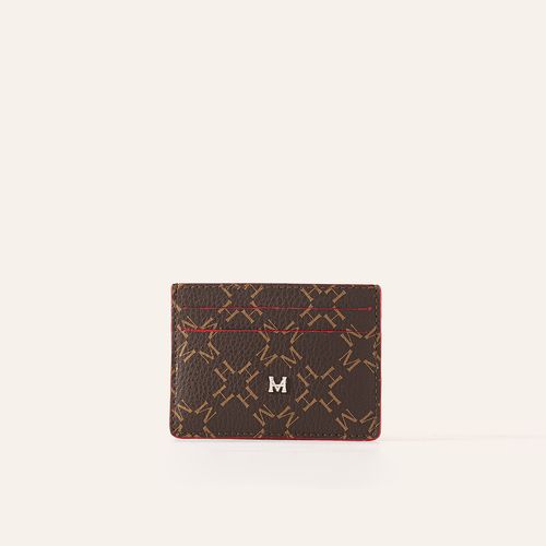Card Holder Plain Café Rojo Primario Básico