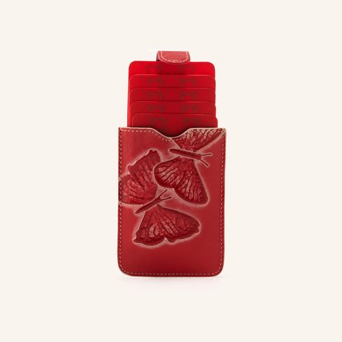 Quick Card Holder 5 Cards Rojo Cruz Mariposas