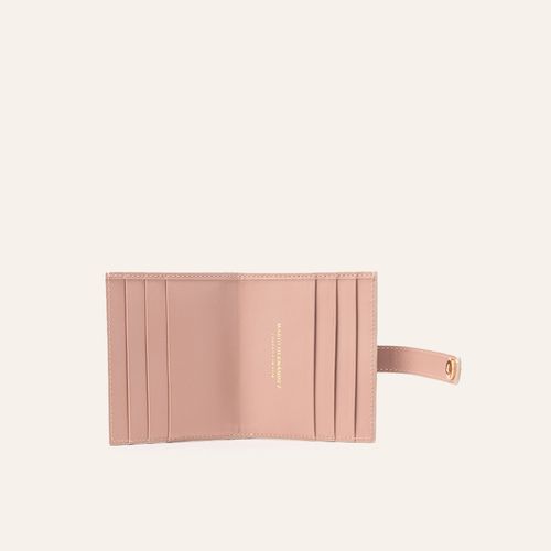 Card Holder With Clasp And Compartment Blush Mariposas