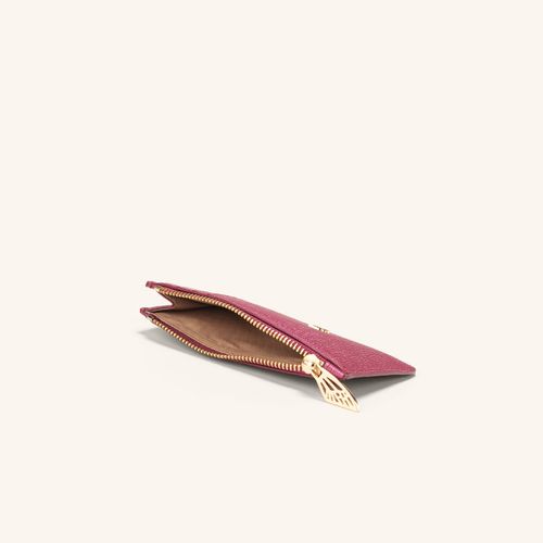 Card Holder 8 Cards With Zip Arándano Metalizado Fontana