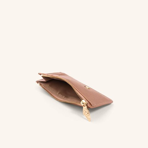 Card Holder 8 Cards With Zip Rosado Metalizado Fontana