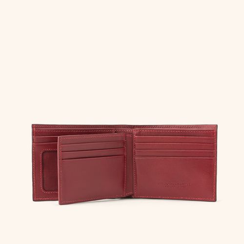 Wallet Extraplain With Cover Negro Vinotinto Porto