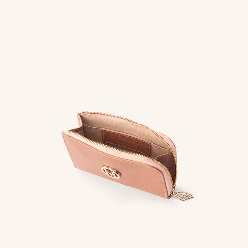 Coin Purse Simple Maral Rosado Metalizado Fontana