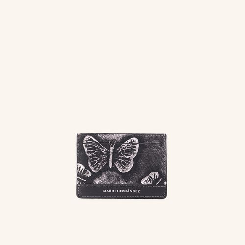 Card Holder Plain Platino Mariposas