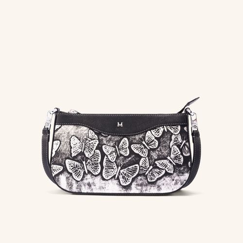 Crossbody Bag Pouch Bluma Lt Platino Mariposas