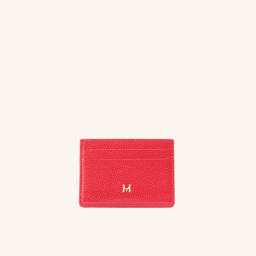 Card Holder Plain Coral Rojo Granate