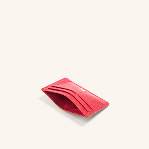 Card Holder Plain Coral Rojo Granate
