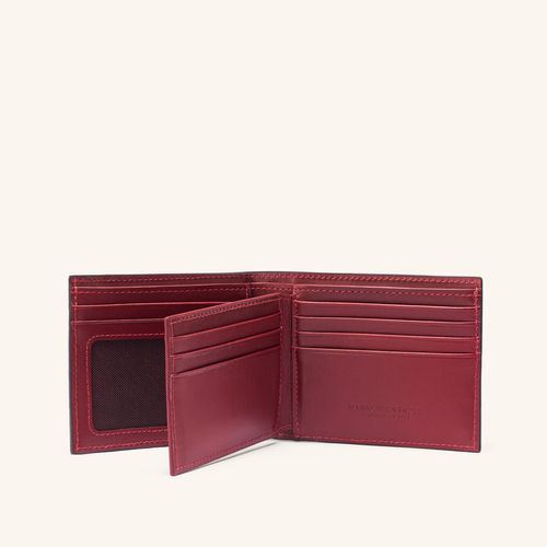 Wallet Extraplain With Pocket Negro Rojo Roble