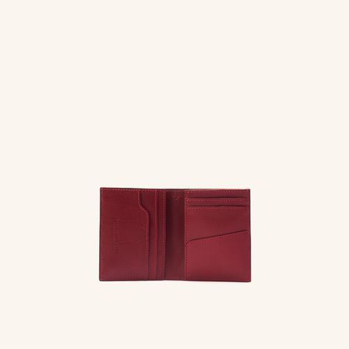Card Holder Vertical Slim Compact Negro Rojo Roble