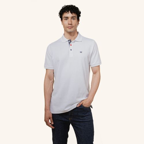 T Shirt Polo Emblema Blanco Tierra Arriba