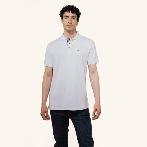 T Shirt Polo Emblema Blanco Tierra Arriba