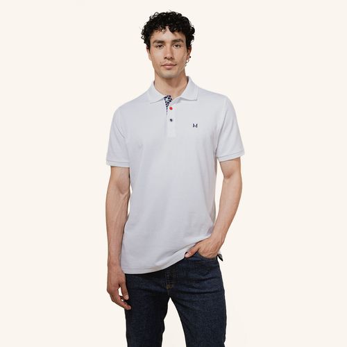 T Shirt Polo Emblema Blanco Tierra Arriba