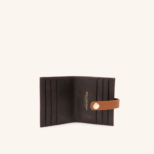 Card Holder With Clasp And Compartment Capuchino Mariposas