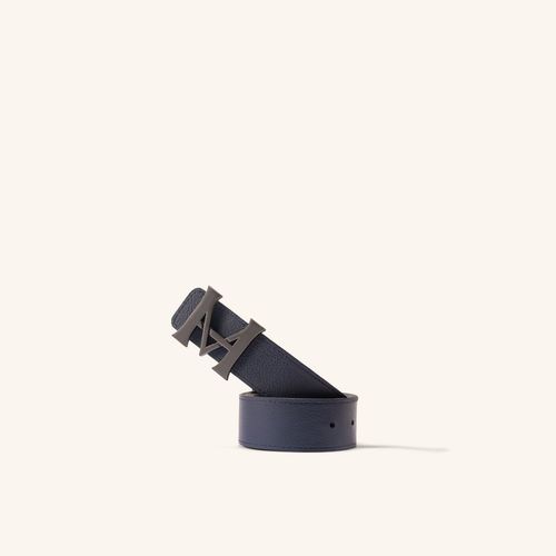 Belt Monograma Double Face Negro Azul Lt